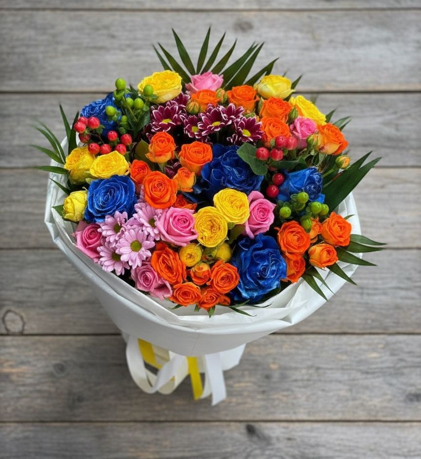 Букет цветов из: Розы и Хризантемы в Подхожее