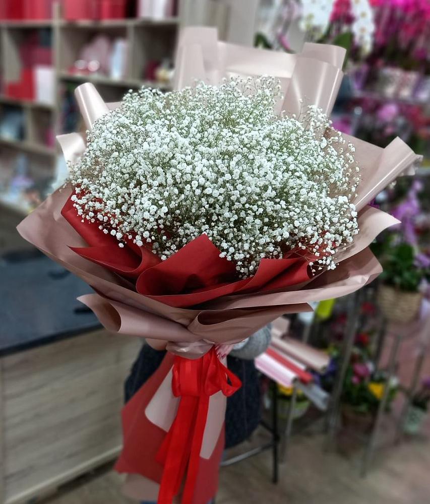 Букет Белые хлопья в Подхожее Букет цветов из: Гипсофила в Подхожее