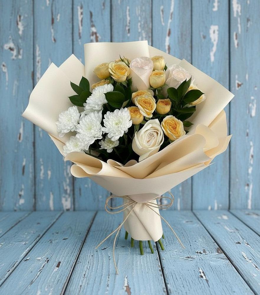 Букет цветов из: Розы и Хризантемы в Подхожее