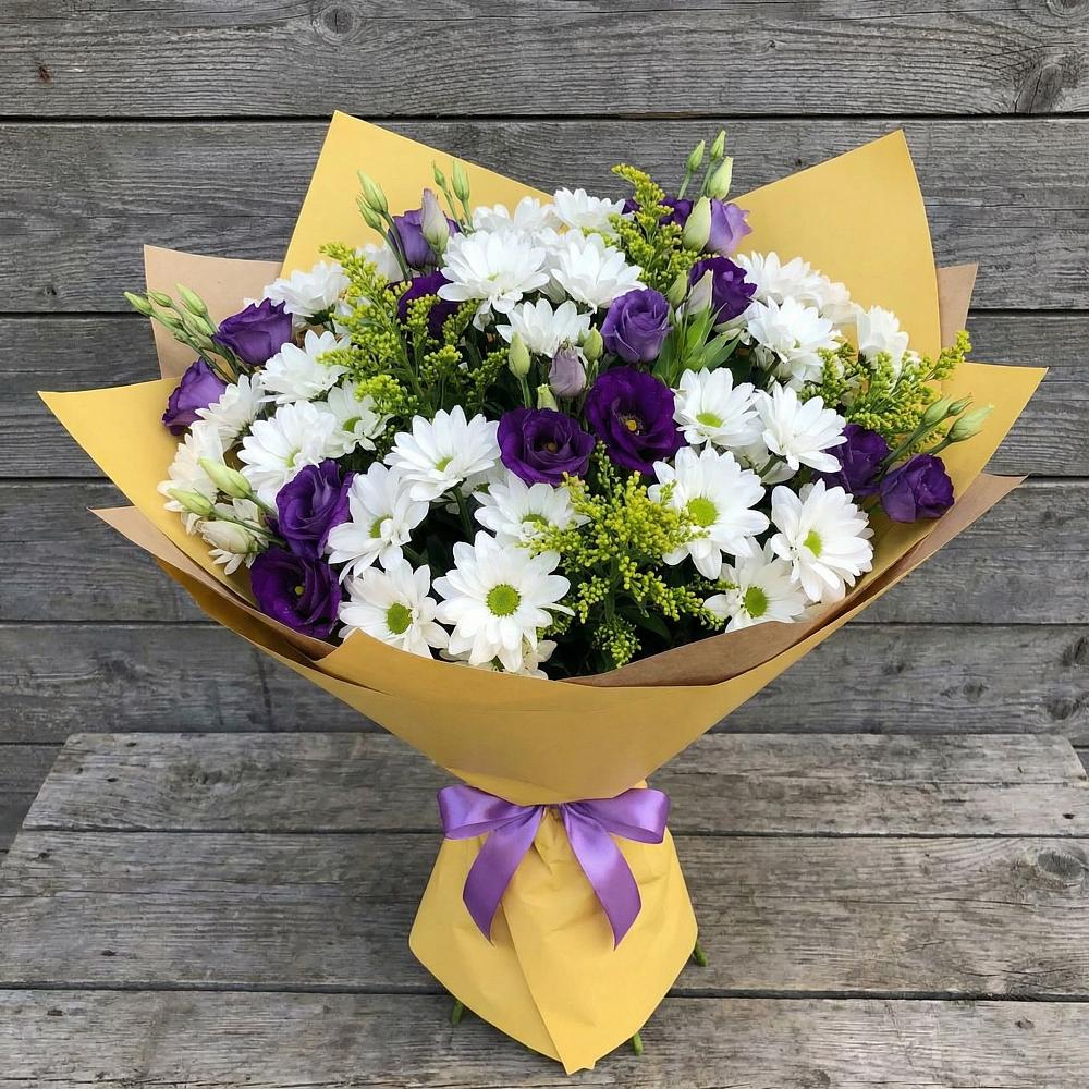 Букет цветов из: Ирисы, Хризантемы и Ромашки в Подхожее