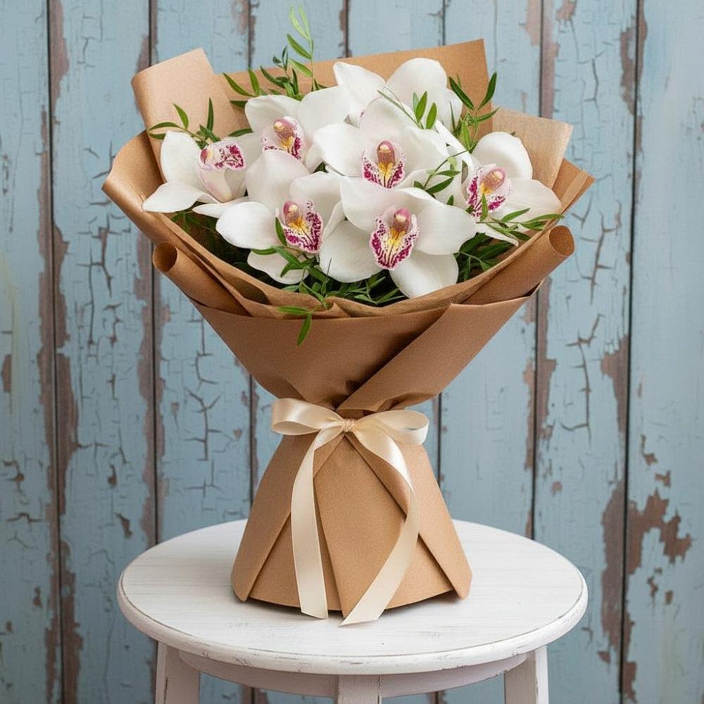 Букет цветов из: Орхидеи и Розы в Подхожее