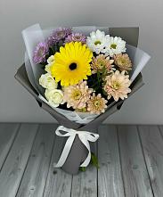 Букет цветов из:  Розы, Герберы и Хризантемы в Подхожее