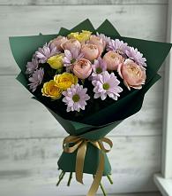 Букет цветов из:  Хризантемы и Розы в Подхожее