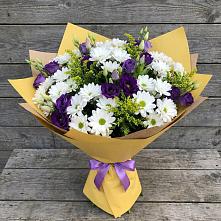 Букет цветов из:  Ирисы, Хризантемы и Ромашки в Подхожее