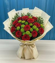 Букет цветов из:  Розы и Хризантемы в Подхожее