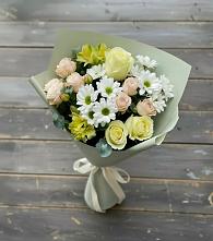 Букет цветов из:  Альстромерии, Розы и Хризантемы в Подхожее