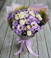 Букет цветов из:  Хризантемы и Розы в Подхожее